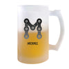 Verre à Bière Mickael Lettre Chaine | Chope de Bière Pinte | Idée Cadeau Prénom Motard Biker Mob Anniversaire Papa Collègue Départ Retraite Noël