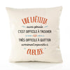 Housse de Coussin Premium Une Laëtitia Aussi géniale - Coton Canvas Fairtrade Beige Idée Cadeau Décoration Canapé
