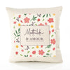Housse de Coussin Femme Mathilde d'amour Motif Floral déco Salon canapé Chambre Cadeau Femme Anniversaire noël Coussin décoratif Motif Floral