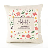 Housse de Coussin Femme Mathilde d'amour Motif Floral déco Salon canapé Chambre Cadeau Femme Anniversaire noël Coussin décoratif Motif Floral