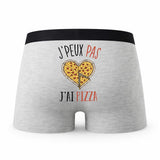 Caleçon Pizza - Humour Boxer Gris Idée Cadeau Passion