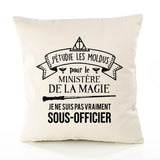Housse de Coussin Premium sous-Officier Grand cru - Coton Canvas Fairtrade Beige Idée Cadeau Décoration Canapé