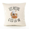 Housse de Coussin Premium Pizza - Coton Canvas Fairtrade Beige Idée Cadeau Décoration Canapé