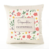Housse de Coussin Femme Préparatrice exceptionnelle Motif Floral déco Salon canapé Chambre Cadeau Femme Anniversaire noël Coussin décoratif Motif Floral