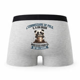 Caleçon Le Commissaire De Police Panda Grain - Humour Boxer Gris Idée Cadeau