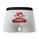 Caleçon Réservé à Romane - Humour Boxer Gris Idée Cadeau