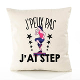 Housse de Coussin Premium Step Version Blanc - Coton Canvas Fairtrade Beige Idée Cadeau Décoration Canapé
