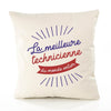 Housse de Coussin Premium technicienne Meilleure Monde - Coton Canvas Fairtrade Beige Idée Cadeau Décoration Canapé