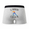 Caleçon Biathlon - Humour Boxer Gris Passion Idée Cadeau