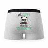 Caleçon Claudette Pas Touche Panda - Humour Boxer Gris Idée Cadeau