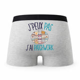 Caleçon Patchwork - Humour Boxer Gris Idée Cadeau Passion
