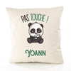 Housse de Coussin Premium Yoann Pas Touche Panda - Coton Canvas Fairtrade Beige Idée Cadeau Décoration Canapé 40x40
