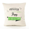 Housse de Coussin Premium Meilleur Papy de Tous Les Temps 2 - Coton Canvas Fairtrade Beige Idée Cadeau Décoration Canapé