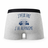 Caleçon Alpinisme - Humour Boxer Gris Idée Cadeau Passion