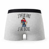 Caleçon Boxe - Humour Boxer Gris Idée Cadeau Passion