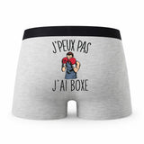 Caleçon Boxe - Humour Boxer Gris Idée Cadeau Passion