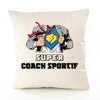 Housse de Coussin Premium Super Coach Sportif - Coton Canvas Fairtrade Beige Idée Cadeau Décoration Canapé