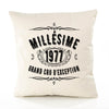 Housse de Coussin Premium 1977 Millésime Grand cru - Coton Canvas Fairtrade Beige Idée Cadeau Décoration Canapé