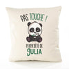Housse de Coussin Premium Julia Pas Touche Panda - Coton Canvas Fairtrade Beige Idée Cadeau Décoration Canapé 40x40