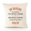 Housse de Coussin Premium Une Valentina Aussi géniale - Coton Canvas Fairtrade Beige Idée Cadeau Décoration Canapé