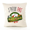 Housse de Coussin Premium Black Jack Version Blanc - Coton Canvas Fairtrade Beige Idée Cadeau Décoration Canapé