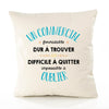 Housse de Coussin Premium Un Commercial Formidable - Coton Canvas Fairtrade Beige Idée Cadeau Décoration Canapé