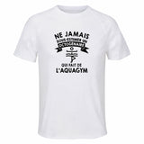 Maillot de Sport Homme Aquagym Octogenaire - T-Shirt Respirant Polyester Manches Courtes - Cadeau Sportif Anniversaire Noël Fête des Pères