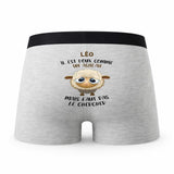 Caleçon Leo Agneau - Humour Boxer Gris Idée Cadeau