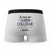 Caleçon Quentin Un Super Collègue - Humour Boxer Gris Idée Cadeau
