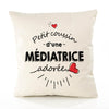 Housse de Coussin Premium Mediatrice d'amour - Coton Canvas Fairtrade Beige Idée Cadeau Décoration Canapé 40x40