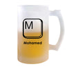 Verre à Bière Mohamed Lettre Clavier | Chope de Bière Pinte | Idée Cadeau Prénom Informaticien Geek Gamer Anniversaire Papa Collègue Départ Retraite Noël