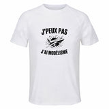 Maillot de Sport Homme Modelisme J'peux Pas - T-Shirt Respirant Polyester Manches Courtes - Cadeau Sportif Anniversaire Noël Fête des Pères