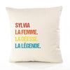 Housse de Coussin Premium Sylvia la Déesse la Légende Vintage - Coton Canvas Fairtrade Beige Idée Cadeau Décoration Canapé