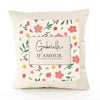 Housse de Coussin Femme Gabrielle d'amour Motif Floral déco Salon canapé Chambre Cadeau Femme Anniversaire noël Coussin décoratif Motif Floral