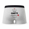 Caleçon Ginette d'amour - Humour Boxer Gris Idée Cadeau