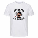 Maillot de Sport Homme Barbecue J'peux Pas - T-Shirt Respirant Polyester Manches Courtes - Cadeau Sportif Anniversaire Noël Fête des Pères