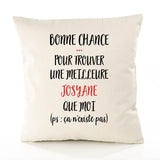 Housse de Coussin Premium Josyane ça n'existe Pas - Coton Canvas Fairtrade Beige Idée Cadeau Décoration Canapé 40x40