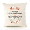 Housse de Coussin Premium Un Stephan Aussi génial - Coton Canvas Fairtrade Beige Idée Cadeau Décoration Canapé