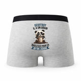 Caleçon Geoffroy Panda Grain - Humour Boxer Gris Idée Cadeau