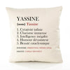 Housse de Coussin Premium Yassine Définition - Coton Canvas Fairtrade Beige Idée Cadeau Décoration Canapé