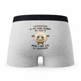 Caleçon Lentrepreneur Agneau - Humour Boxer Gris Idée Cadeau