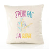 Housse de Coussin Premium Guitariste Version Blanc - Coton Canvas Fairtrade Beige Idée Cadeau Décoration Canapé 40x40