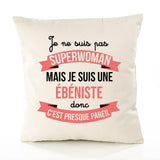 Housse de Coussin Premium Ébéniste Superwomen - Coton Canvas Fairtrade Beige Idée Cadeau Décoration Canapé