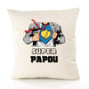 Housse de Coussin Premium Super Papou - Coton Canvas Fairtrade Beige Idée Cadeau Décoration Canapé