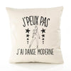 Housse de Coussin Premium Danse Moderne Version Blanc - Coton Canvas Fairtrade Beige Idée Cadeau Décoration Canapé
