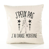 Housse de Coussin Premium Danse Moderne Version Blanc - Coton Canvas Fairtrade Beige Idée Cadeau Décoration Canapé