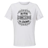 Maillot de Sport Femme pour Alicia Copie Deesse Legende Noire - T-Shirt Respirant Polyester Manches Courtes - Cadeau Sportive Anniversaire Noël Fête des Mères