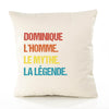 Housse de Coussin Premium Dominique Mythe Légende Vintage - Coton Canvas Fairtrade Beige Idée Cadeau Décoration Canapé