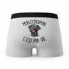 Caleçon Doberman - Humour Boxer Gris Passion Idée Cadeau
