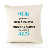 Housse de Coussin Premium Une AVS Impossible à Oublier - Coton Canvas Fairtrade Beige Idée Cadeau Décoration Canapé